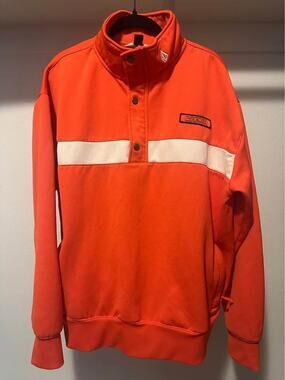 Volcom Men’s Large Orange Snap‑Neck Pullover